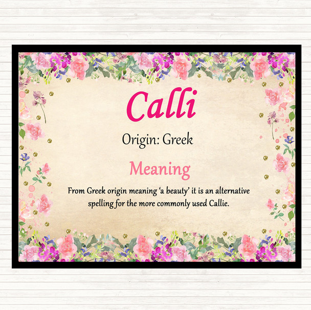 Calli Name Meaning Mouse Mat Floral