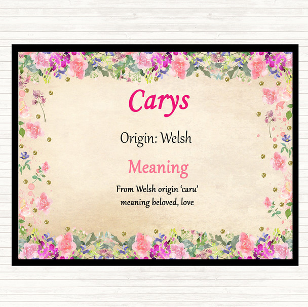 Carys Name Meaning Mouse Mat Floral