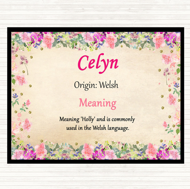 Celyn Name Meaning Mouse Mat Floral