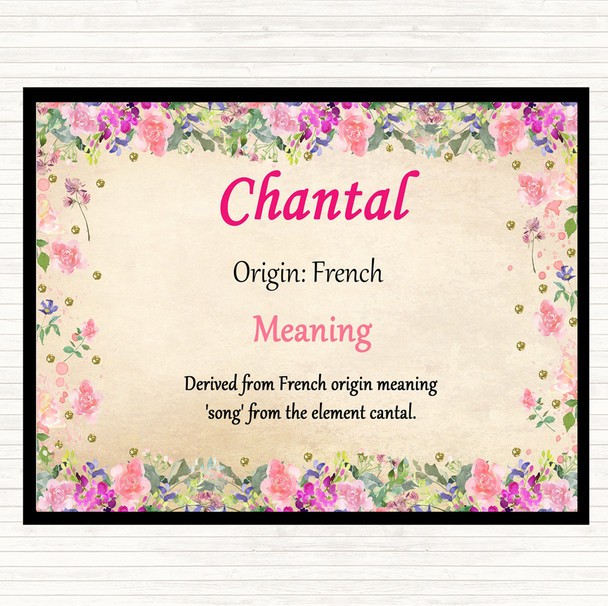 Chantal Name Meaning Mouse Mat Floral