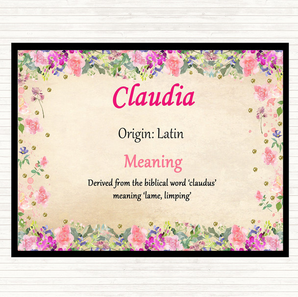 Claudia Name Meaning Mouse Mat Floral