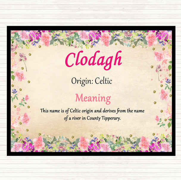 Clodagh Name Meaning Mouse Mat Floral