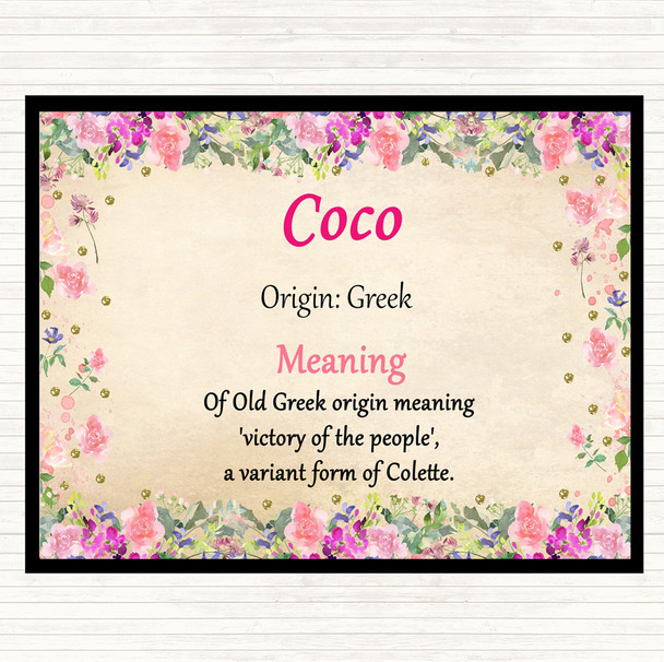 Coco Name Meaning Mouse Mat Floral