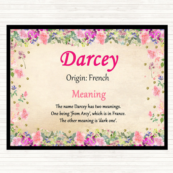Darcey Name Meaning Mouse Mat Floral
