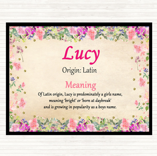 Lucy Name Meaning Mouse Mat Floral