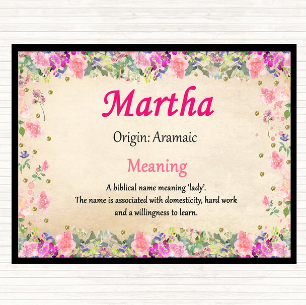 Martha Name Meaning Mouse Mat Floral