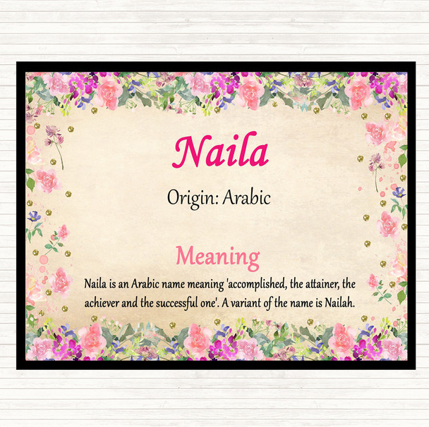 Naila Name Meaning Mouse Mat Floral