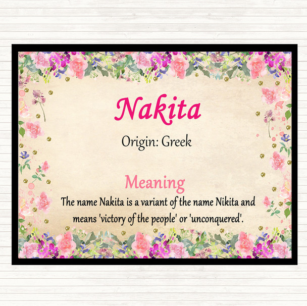 Nakita Name Meaning Mouse Mat Floral
