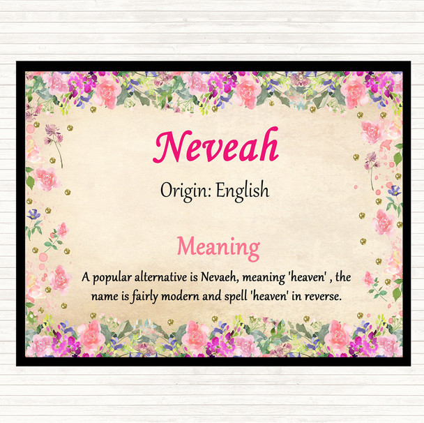 Neveah Name Meaning Mouse Mat Floral