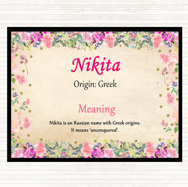 Nikita Name Meaning Mouse Mat Floral