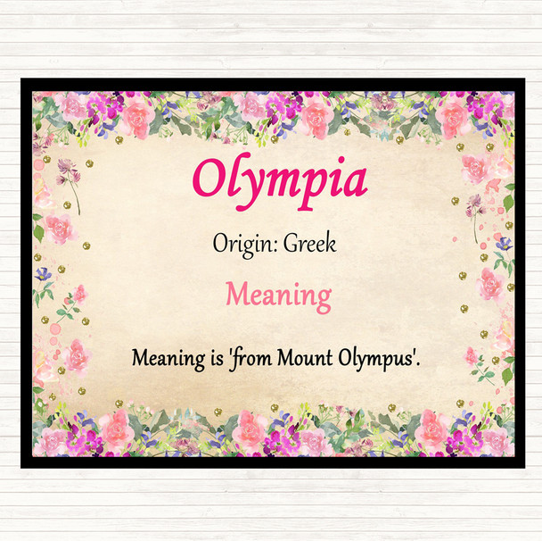Olympia Name Meaning Mouse Mat Floral