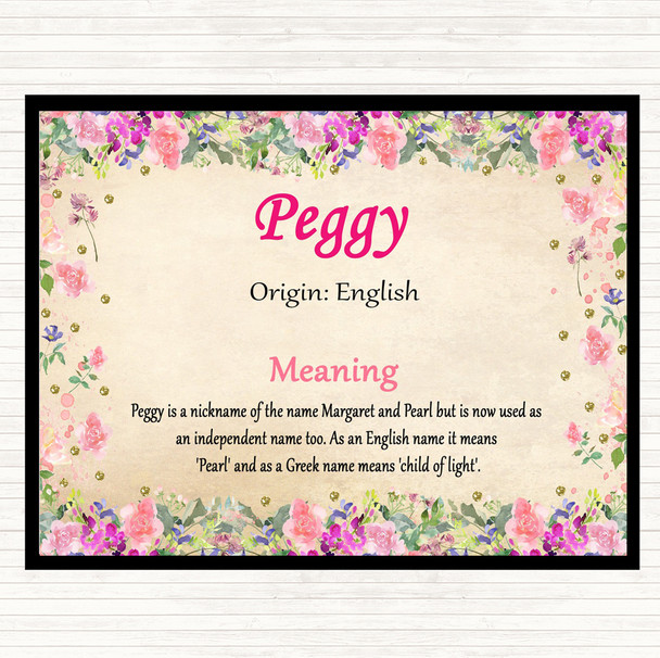 Peggy Name Meaning Mouse Mat Floral