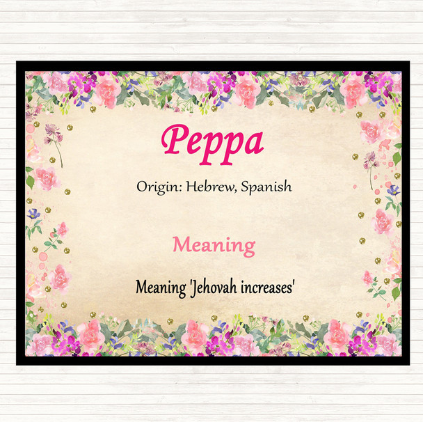 Peppa Name Meaning Mouse Mat Floral