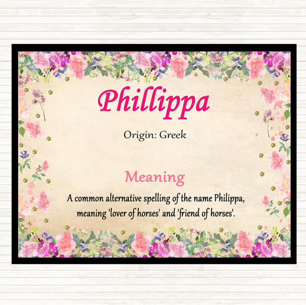Phillippa Name Meaning Mouse Mat Floral