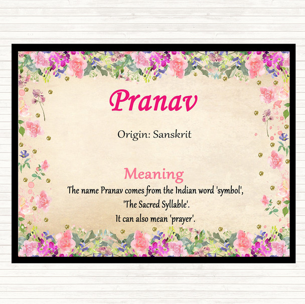 Pranav Name Meaning Mouse Mat Floral