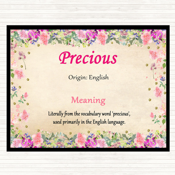 Precious Name Meaning Mouse Mat Floral