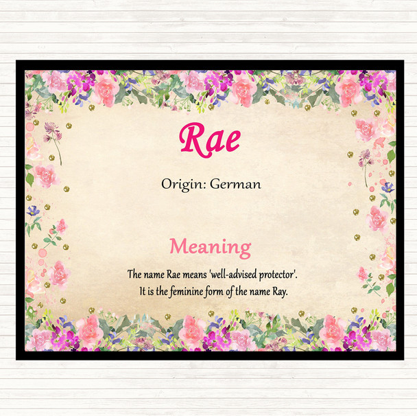 Rae Name Meaning Mouse Mat Floral