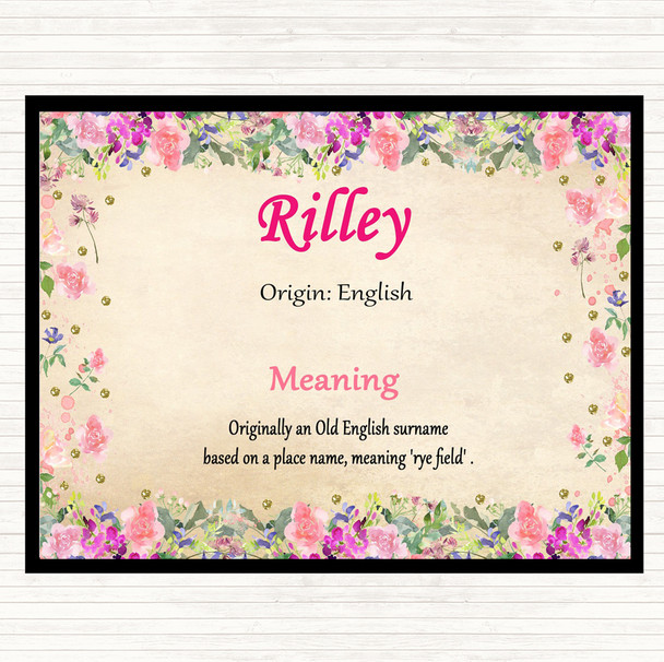 Rilley Name Meaning Mouse Mat Floral