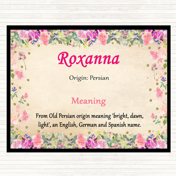 Roxanna Name Meaning Mouse Mat Floral