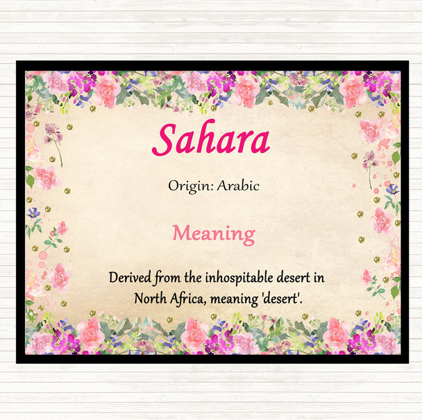 Sahara Name Meaning Mouse Mat Floral