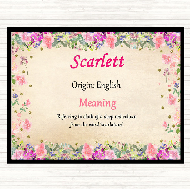 Scarlett Name Meaning Mouse Mat Floral