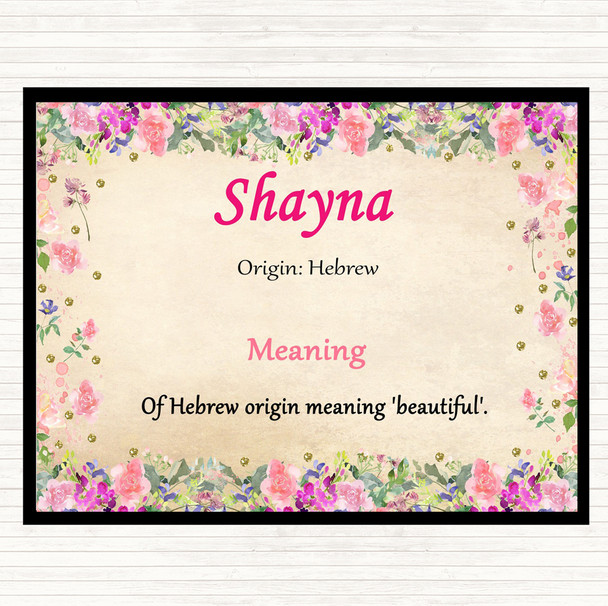 Shayna Name Meaning Mouse Mat Floral