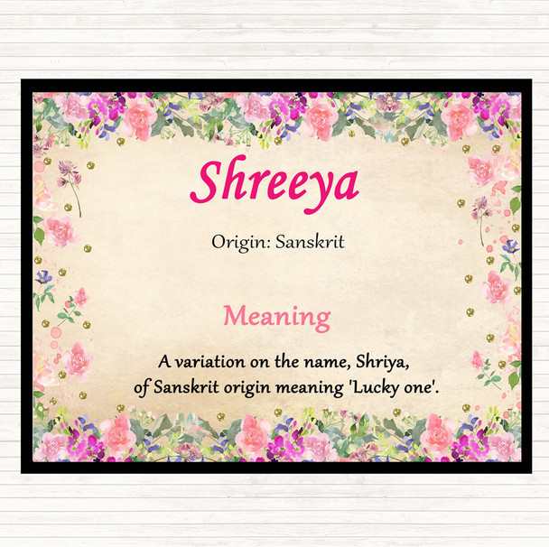Shreeya Name Meaning Mouse Mat Floral