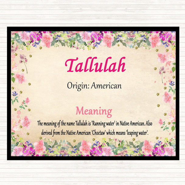 Tallulah Name Meaning Mouse Mat Floral