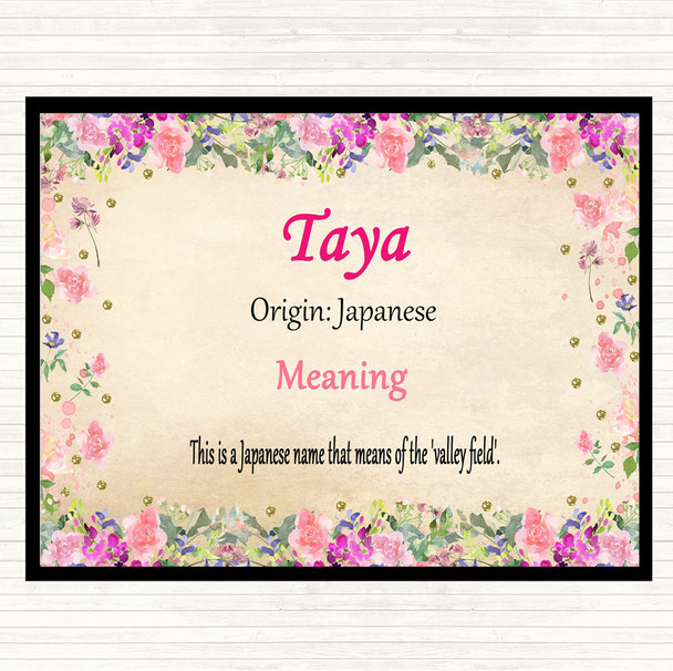Taya Name Meaning Mouse Mat Floral
