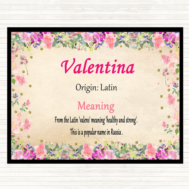Valentina Name Meaning Mouse Mat Floral