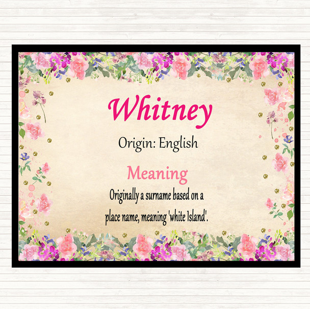 Whitney Name Meaning Mouse Mat Floral