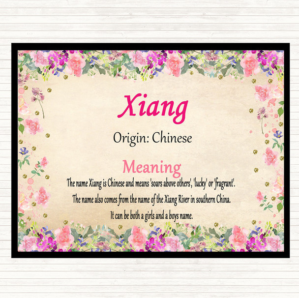Xiang Name Meaning Mouse Mat Floral