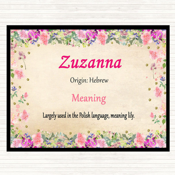 Zuzanna Name Meaning Mouse Mat Floral