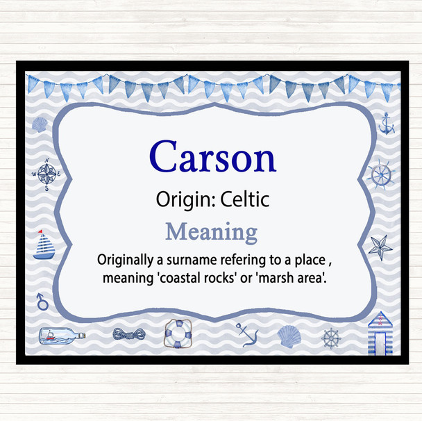 Carson Name Meaning Mouse Mat Nautical