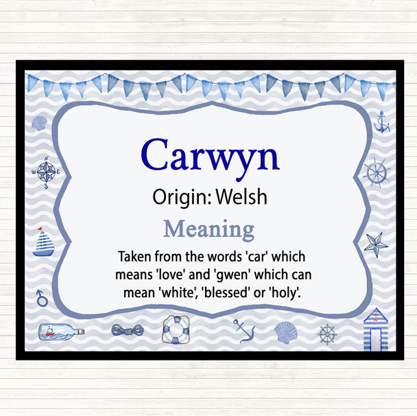 Carwyn Name Meaning Mouse Mat Nautical