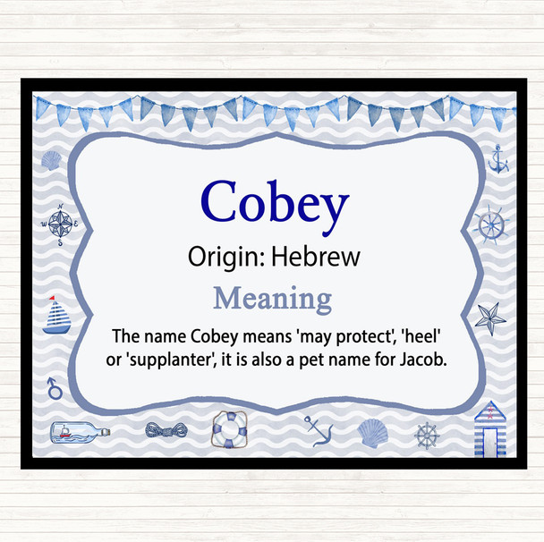 Cobey Name Meaning Mouse Mat Nautical