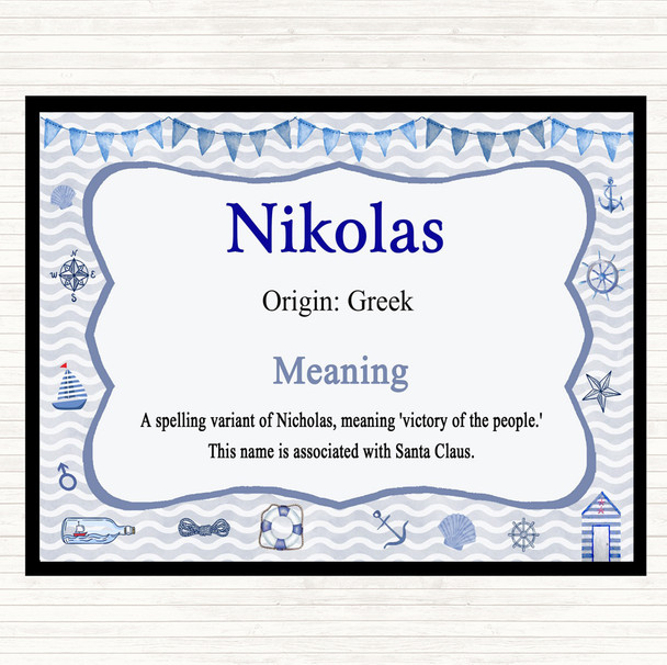 Nikolas Name Meaning Mouse Mat Nautical