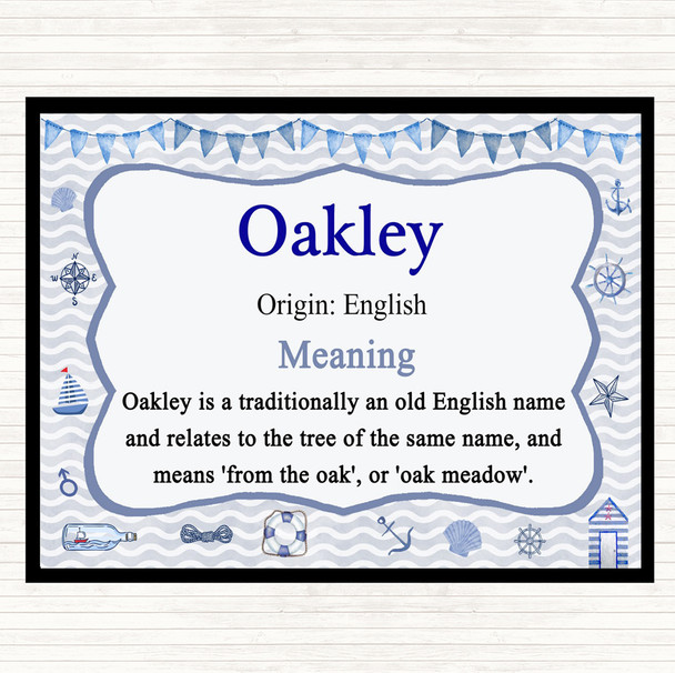 Oakley Name Meaning Mouse Mat Nautical