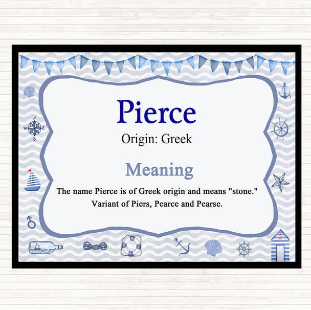 Pierce Name Meaning Mouse Mat Nautical