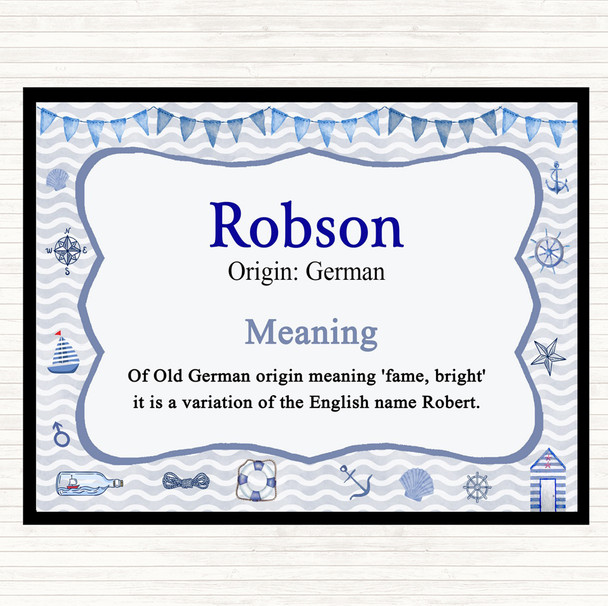 Robson Name Meaning Mouse Mat Nautical