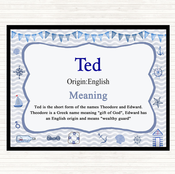 Ted Name Meaning Mouse Mat Nautical