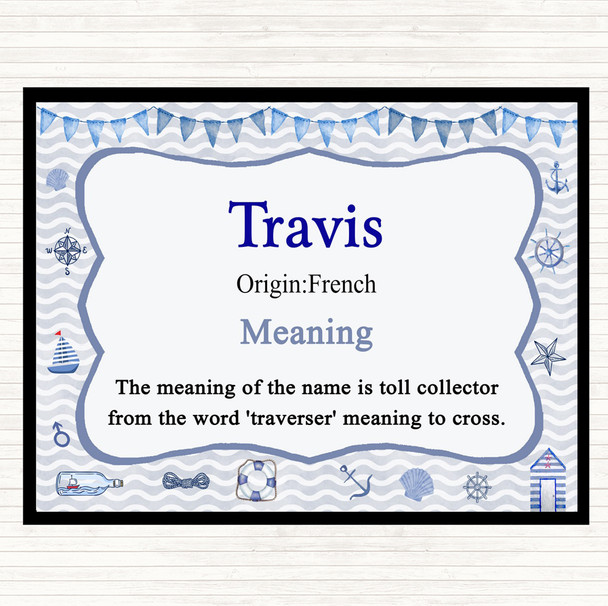 Travis Name Meaning Mouse Mat Nautical