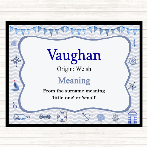 Vaughan Name Meaning Mouse Mat Nautical
