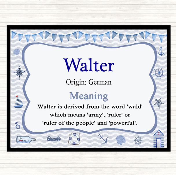 Walter Name Meaning Mouse Mat Nautical