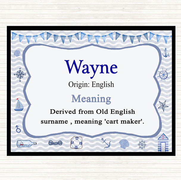 Wayne Name Meaning Mouse Mat Nautical