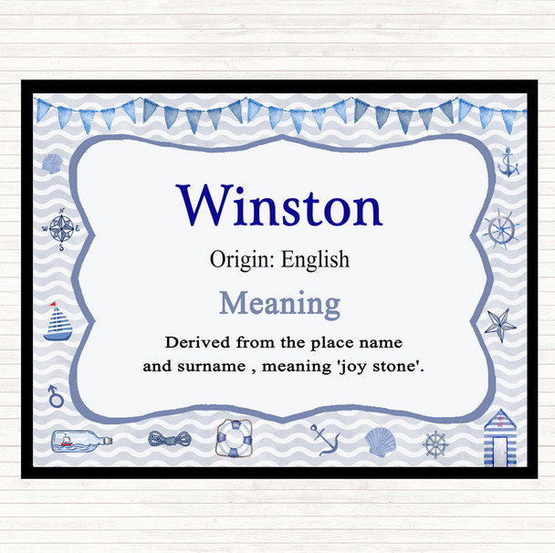 Winston Name Meaning Mouse Mat Nautical