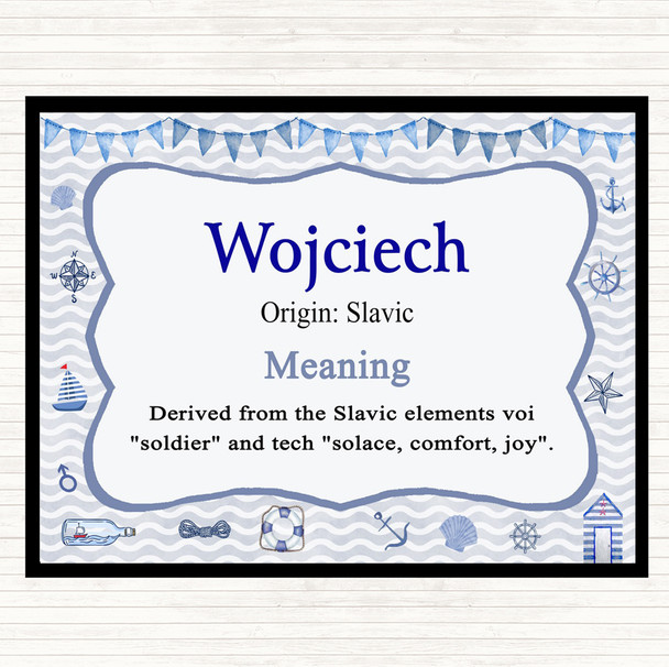 Wojciech Name Meaning Mouse Mat Nautical