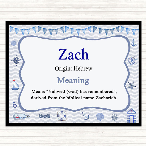 Zach Name Meaning Mouse Mat Nautical