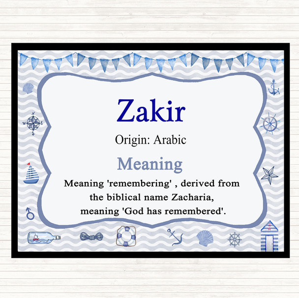 Zakir Name Meaning Mouse Mat Nautical