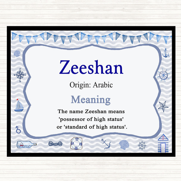 Zeeshan Name Meaning Mouse Mat Nautical